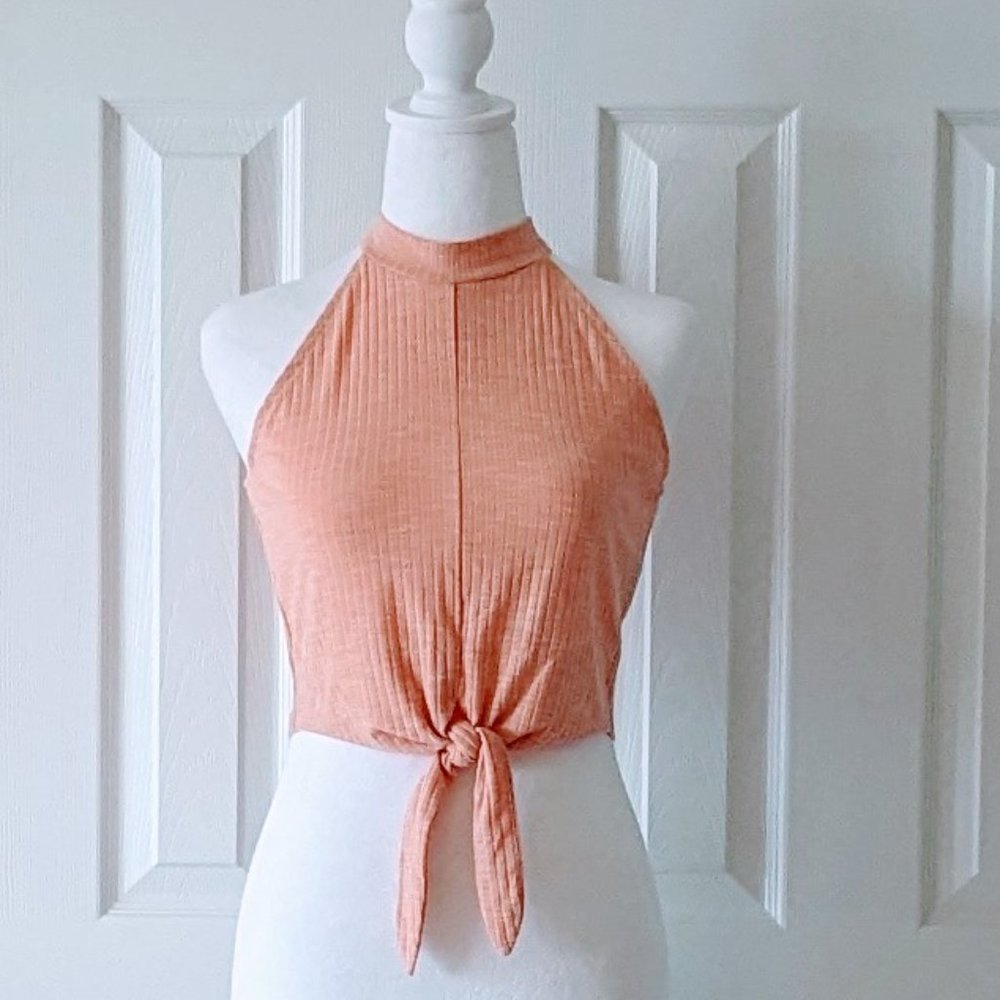 JACK by BB DAKOTA Women's Halter Cropped Top Size M Peach